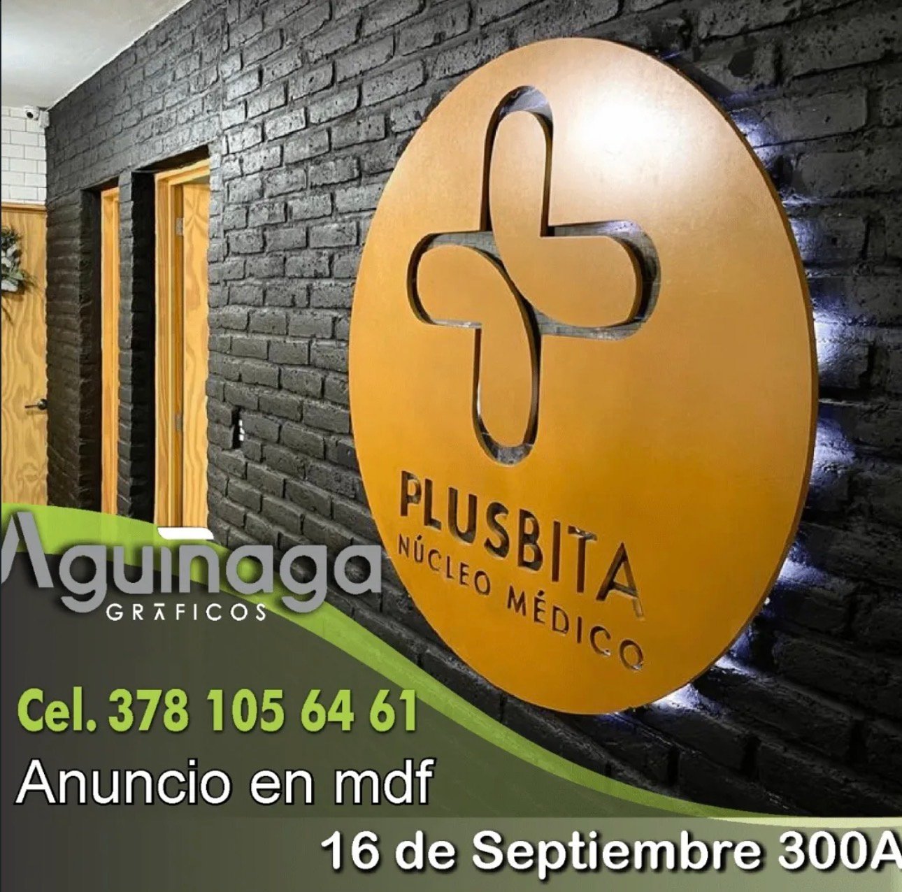 Anuncio en MDF Plusbita realizado por Aguiñaga Gráficos